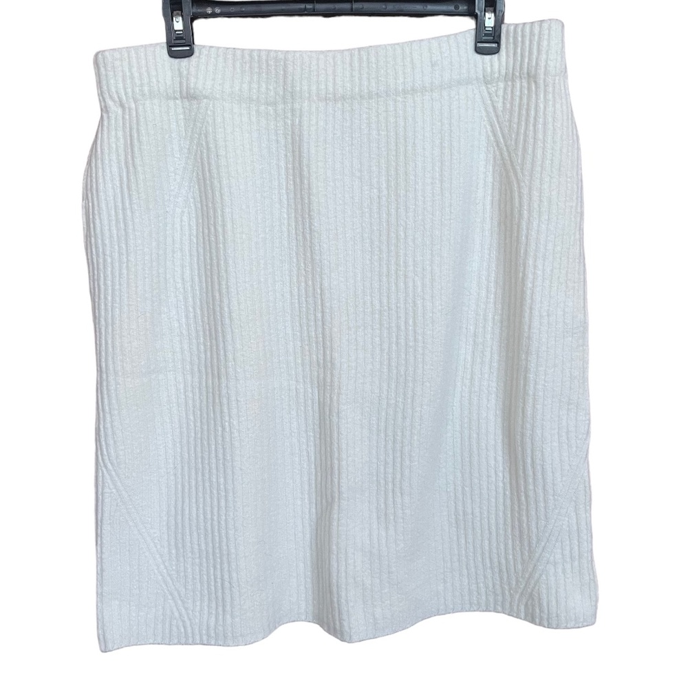 Daily Ritual Cream Ribbed Knit Stretchy Sweater Skirt Size XXL  NWT